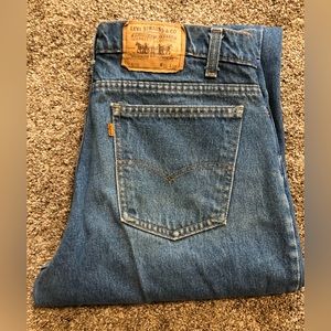 Vintage 90's 506 Levi's Orange Tab Blue Jeans Relaxed Fit Tapered Leg. USA Made!